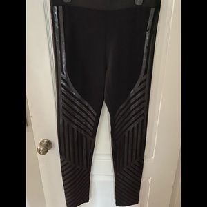 BCBGMaxAzria Black Sequin Leggings, Size L